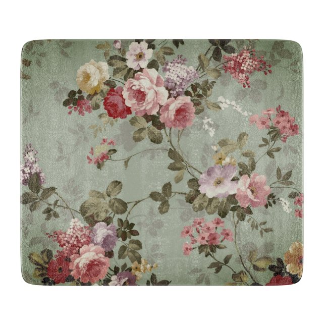 Planche À Découper Design vintage vert olive Dusty (Devant)