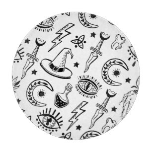 Planche À Découper Dessin d'encre magique Motif sans couture