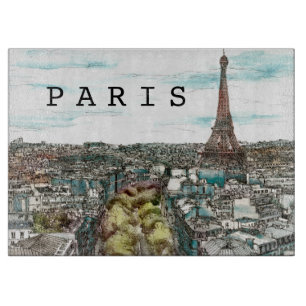 Planche À Découper Destinations   Tour Eiffel Vintage à Paris