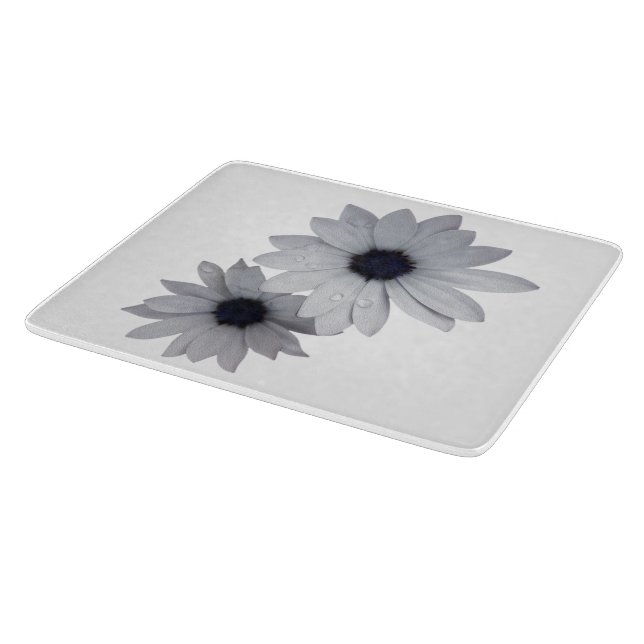 Planche À Découper deux fleurs blanches (Coin)