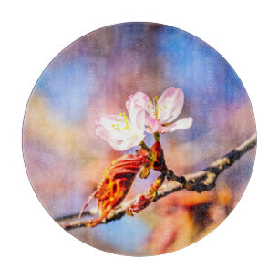 Planche À Découper Deux Fleurs Extraordinaires Sakura. Rose, Arrière 