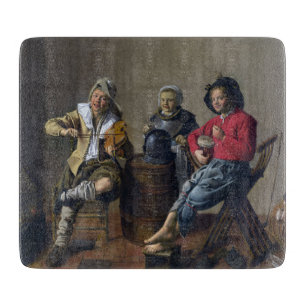 Planche À Découper Deux garçons et une fille faisant de la musique (m