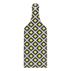 Planche À Découper Diamants d'ikat gris foncé, noir, jaune par STaylo