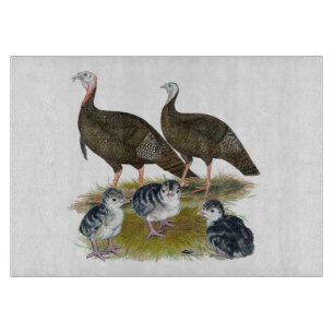 Planche À Découper Dindes Famille Sauvage de l'Est
