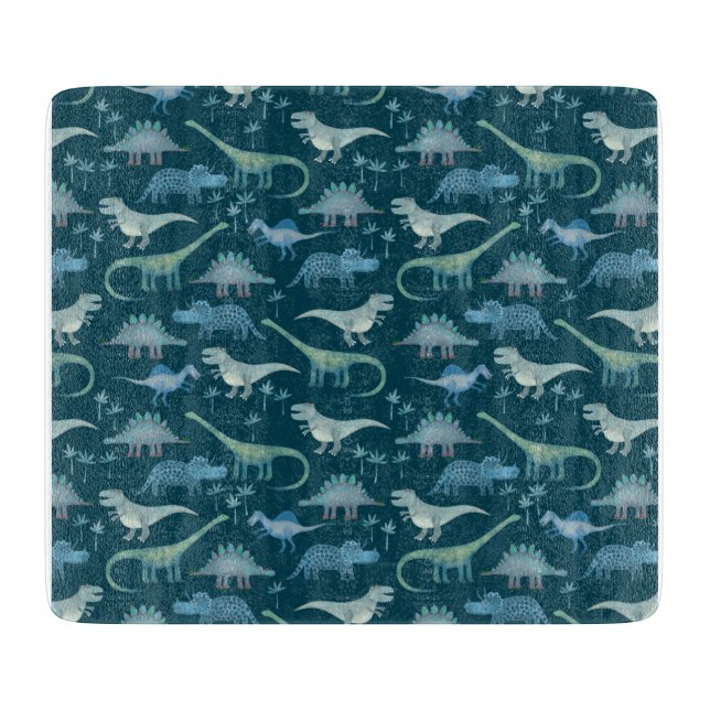 Planche À Découper Dinosaur Motif Turquoise Vert (Devant)