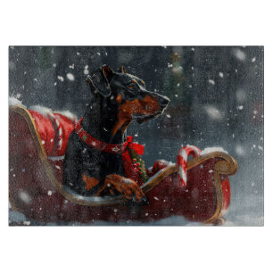 Planche À Découper Doberman Chien Fête de Noël