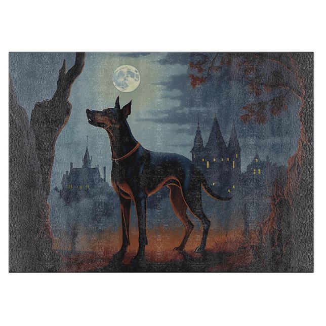 Planche À Découper Doberman Halloween Épouvantable (Devant)