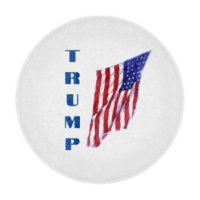 Planche À Découper Donald Trump American Flag Pop Art (Devant)