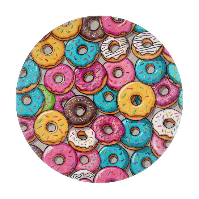 Planche À Découper Donuts Colorés (Devant)