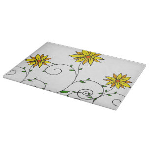 Planche À Découper Doodart Whimsical Jaune Fleur
