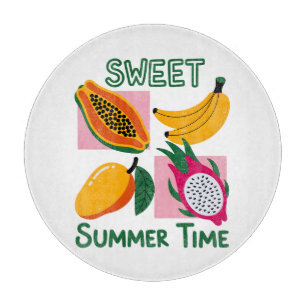 Planche À Découper Douce conception d'art pop de fruits tropicaux d'é