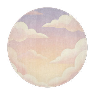 Planche À Découper Douces Nuages Rêveurs Ciel Lavande Rose Pastel