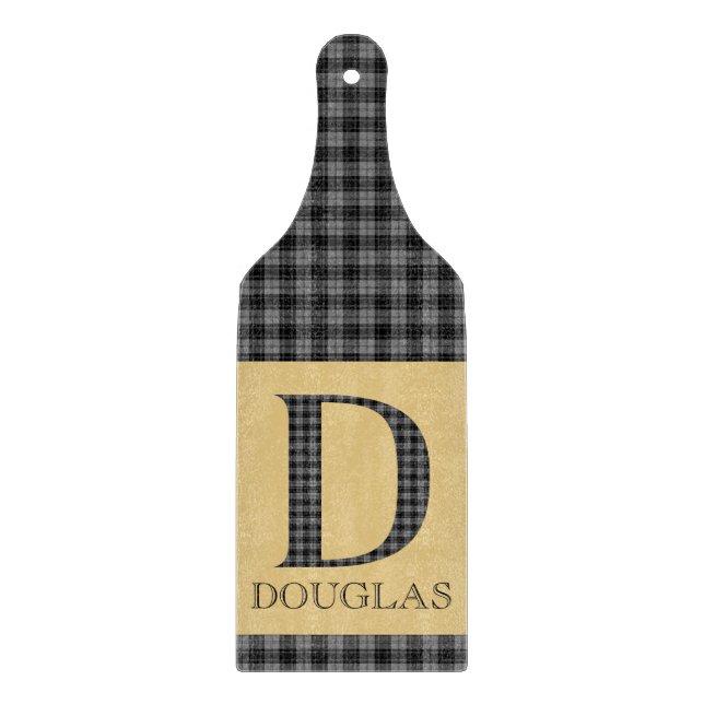 Planche À Découper Douglas Tartan Monogramme D (Devant)
