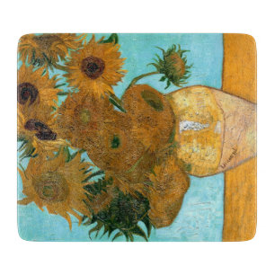 Planche À Découper Douze tournesols dans un vase (peinture à vie mort