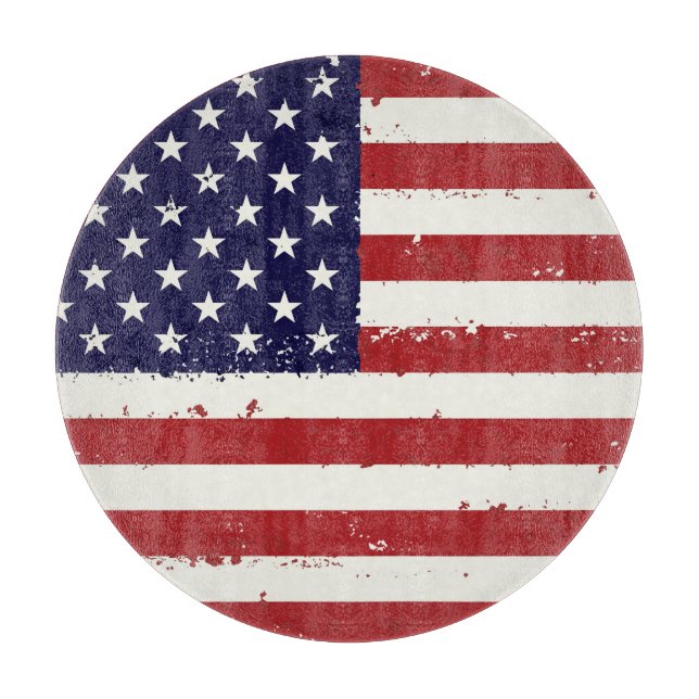 Planche À Découper Drapeau américain patriotique en détresse (Devant)