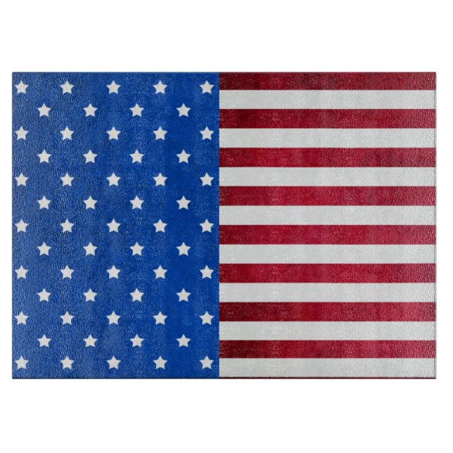 Planche À Découper Drapeau américain Stars and Stripes par Shirley Ta (Devant)