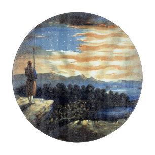 Planche À Découper Drapeau céleste américain dans le ciel, Guerre civ
