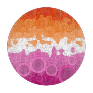 Planche À Découper Drapeau de fierté lesbienne abstrait groovy bohème