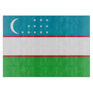 Planche À Découper Drapeau de l'Ouzbékistan