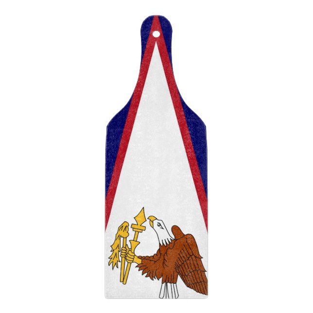 Planche À Découper Drapeau de pagaie en verre des Samoa américaines (Devant)