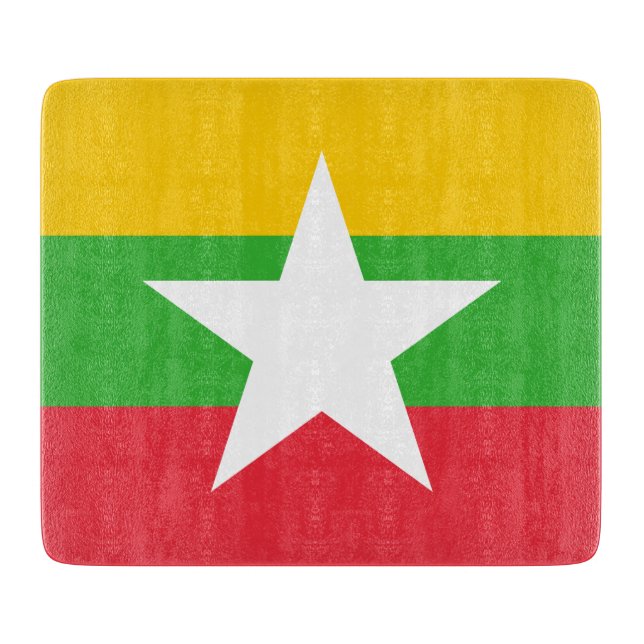 Planche À Découper Drapeau du Myanmar (Birmanie) (Devant)