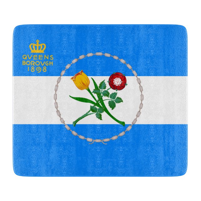 Planche À Découper Drapeau du Queens (arrondissement de New York) (Devant)