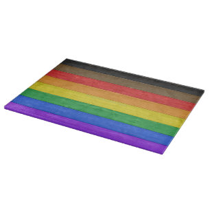Planche À Découper Drapeau gay pride inclusif SlipperyJoe ru texturé