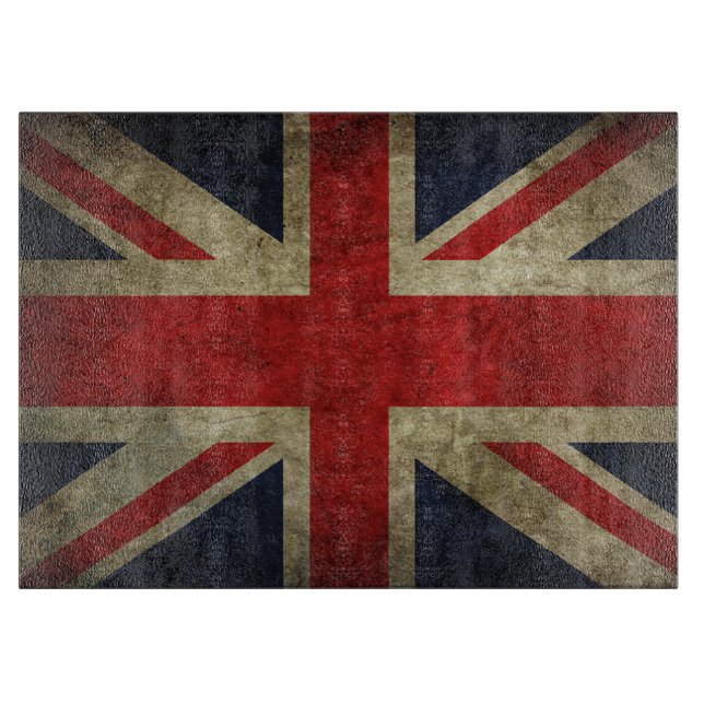 Planche À Découper Drapeau grunge antique BRITANNIQUE britannique (Devant)