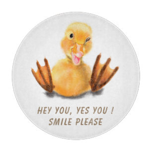 Planche À Découper Drôle Coupe Playful Duck - Texte Personnalisé