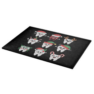 Planche À Découper Drôle Dental Noël Dents mignon Noël Dentiste