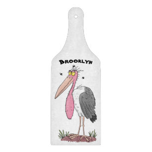 Planche À Découper Drôle dessin animé de cigogne en marabou