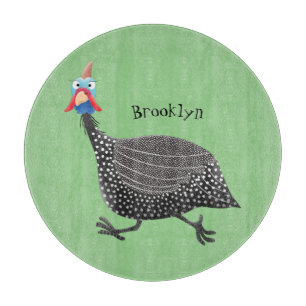 Planche À Découper Drôle dessin animé d'oiseau de Guineafowl