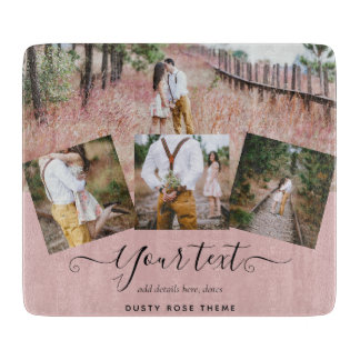 Planche À Découper Dusty Rose rose Newlywets Mariage PHOTO Cadeau