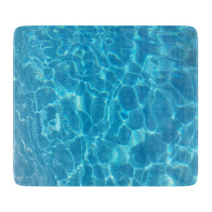 Planche À Découper Eau de piscine bleu ciel cristallin