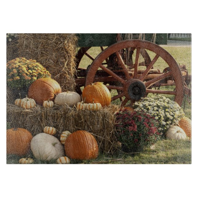 Planche À Découper Écran Citrouille Automne Et Mère (Devant)