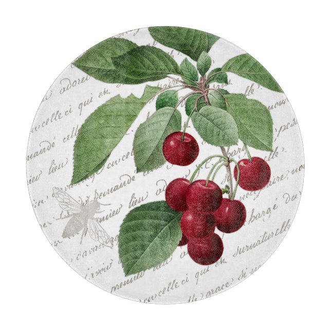 Planche À Découper Écriture française des années 1800 Royal Cherries  (Devant)