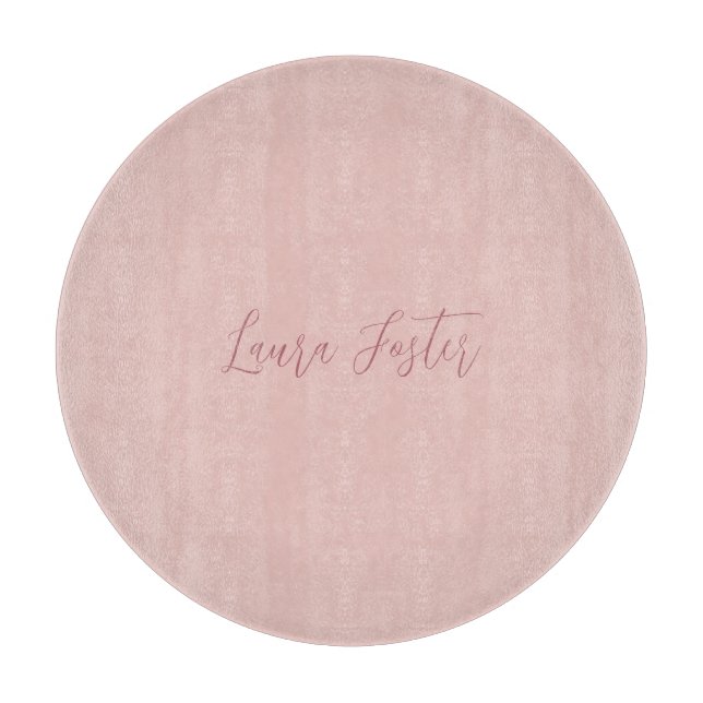 Planche À Découper Écriture manuscrite classique Nom élégant Rose Gol (Devant)