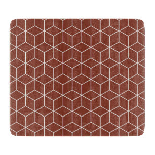 Planche À Découper Effets 3D époustouflants : Cubes blancs sur fond r
