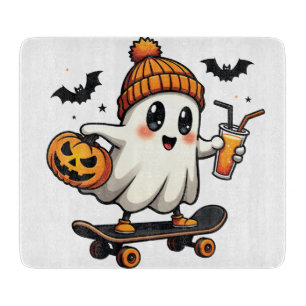 Planche À Découper Éffrayant Halloween Patinage Citrouille Fantôme ép