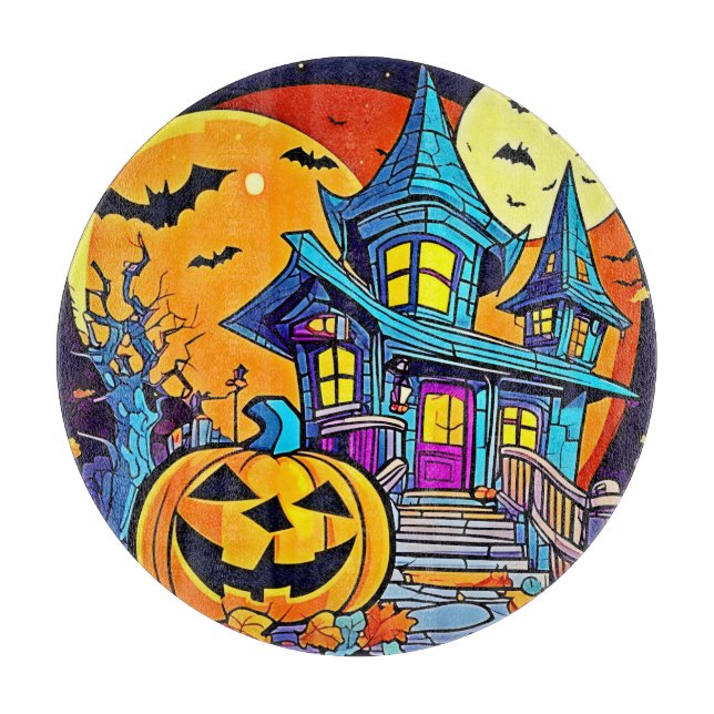 Planche À Découper Éffrayant Haunted House (Devant)