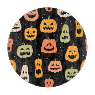 Planche À Découper Élégance éffrayante : Art Citrouille d'Halloween