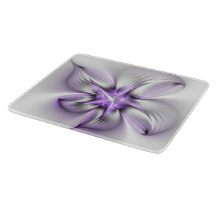 Planche À Découper Élégance florale Art fractal violet abstrait moder