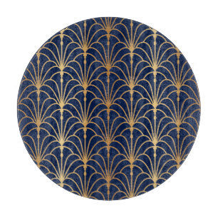 Planche À Découper Elégance orientale : Motif de ventilateur d'or