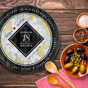 Planche À Découper Élégant 18ème anniversaire de Mariage de porcelain