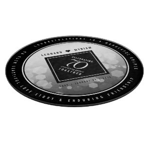 Planche À Découper Élégant 70e anniversaire de Mariage Platinum