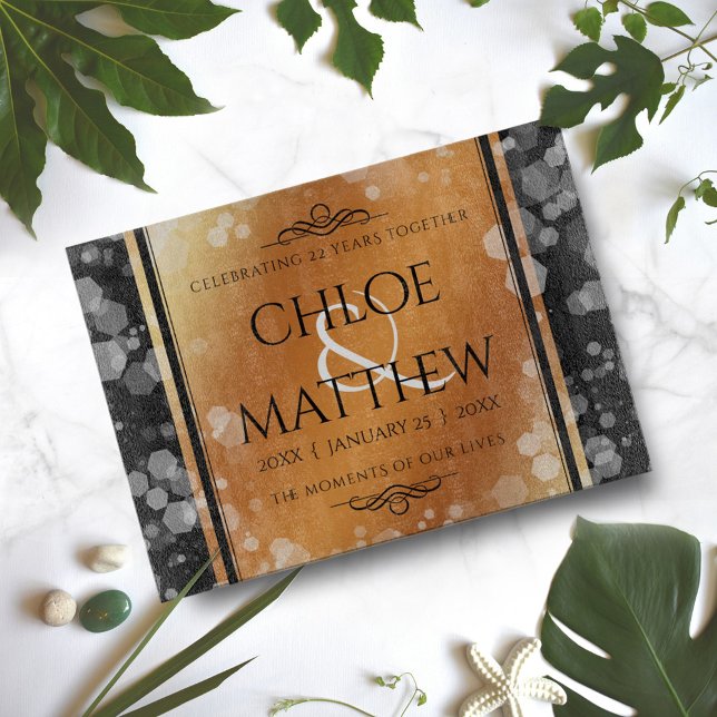 Planche À Découper Élégant 7e 22e 49e anniversaire de Mariage de cuiv (Créateur téléchargé)