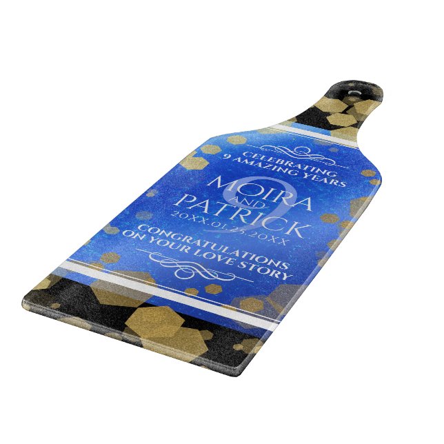 Planche À Découper Élégant 9e anniversaire Mariage Lapis Lazuli (Coin)