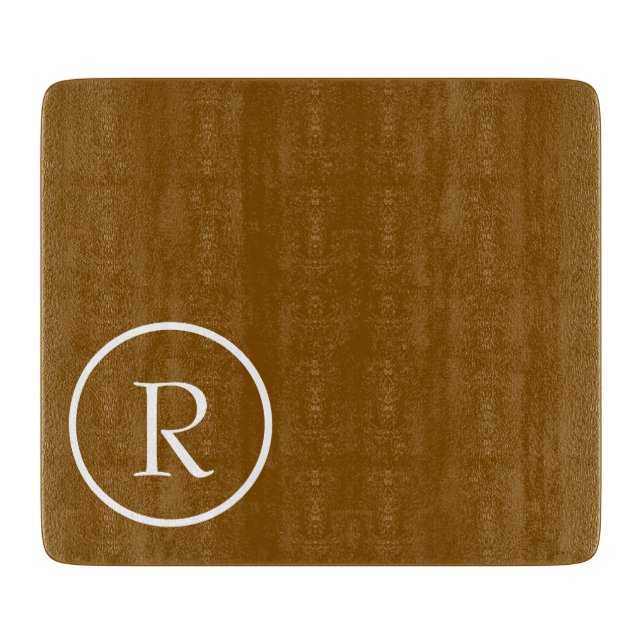 Planche À Découper Elegant Brown  &White Monogram Cutting Board (Devant)