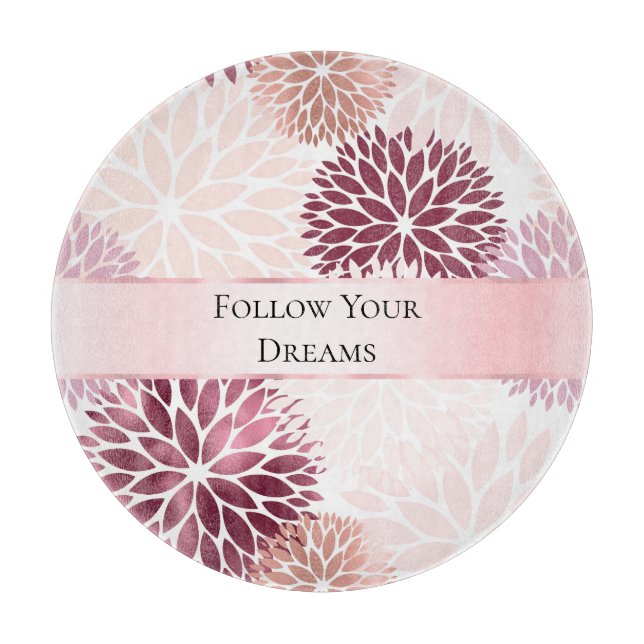 Planche À Découper Élégant Chic Rose Floral Shower de Mariée (Devant)