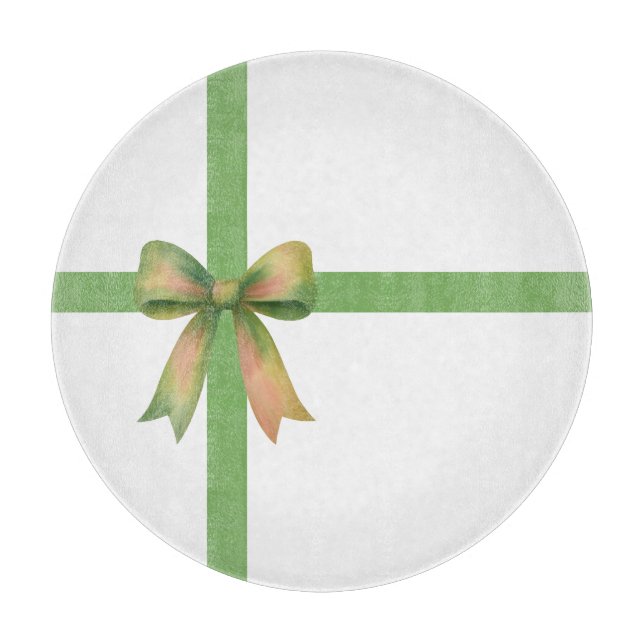 Planche À Découper Elegant Gift Bow – Modern Christmas Design (Devant)